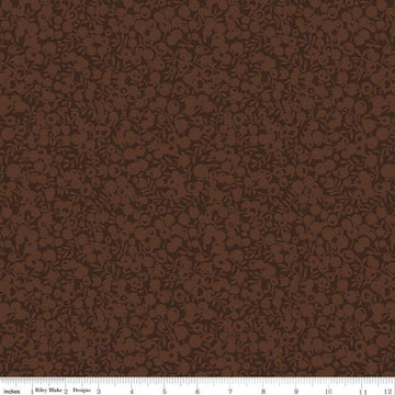Fat Quarter End of Bolt - The Wiltshire Shadow Collection 01666564A Chestnut - Riley Blake - Tonal Leaves  - Liberty -Quilting Cotton Fabric