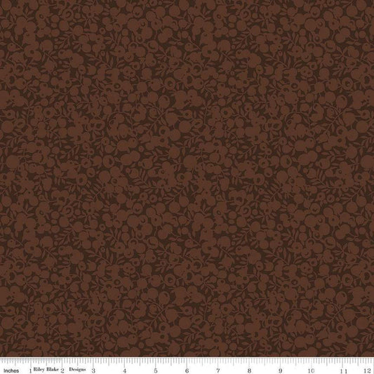 Fat Quarter End of Bolt - The Wiltshire Shadow Collection 01666564A Chestnut - Riley Blake - Tonal Leaves  - Liberty -Quilting Cotton Fabric