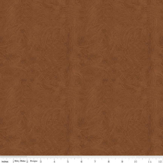 9" End of Bolt - SALE Ride the Range Brush C12744 Brown - Riley Blake Designs - Tone-on-Tone Semi-Solid - Quilting Cotton Fabric