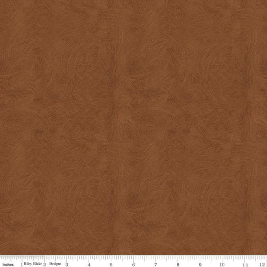 11" End of Bolt - SALE Ride the Range Brush C12744 Brown - Riley Blake Designs - Tone-on-Tone Semi-Solid - Quilting Cotton Fabric