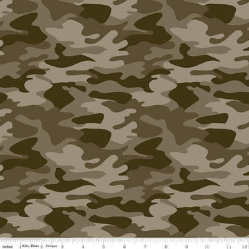 35" End of Bolt - DEAL Big Game Camo C12972 Brown - Riley Blake Designs - Camouflage - Quilting Cotton Fabric