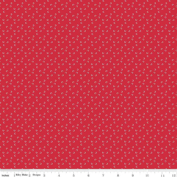 Fat Quarter End of Bolt - CLEARANCE Cheerfully Red C for Cheerful C13315 Red - Riley Blake Designs - Letter "C" - Quilting Cotton Fabric
