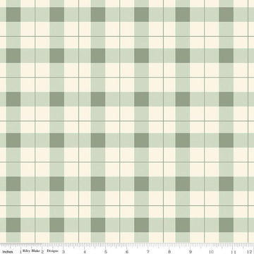 28" End of Bolt - Gingham Fields Plaid C13353 Cream - Riley Blake Designs - Geometric - Quilting Cotton Fabric