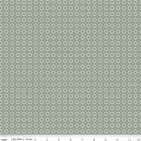 DEAL Gingham Fields Starbursts C13354 Lodge Pole - Riley Blake Designs - Geometric - Quilting Cotton Fabric