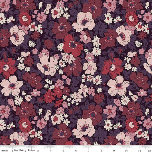 Fat Quarter End of Bolt - Flower Show Botanical Jewel Cosmos Field A 01666815A - Riley Blake - Floral - Liberty - Quilting Cotton Fabric