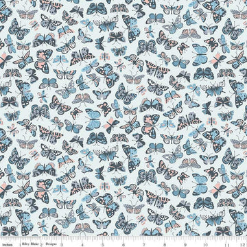 SALE The Collector's Home Pavilion Neutrals Kaleidoscope Sky B 01666812B - Riley Blake - Butterflies - Liberty Fabrics - Quilting Cotton