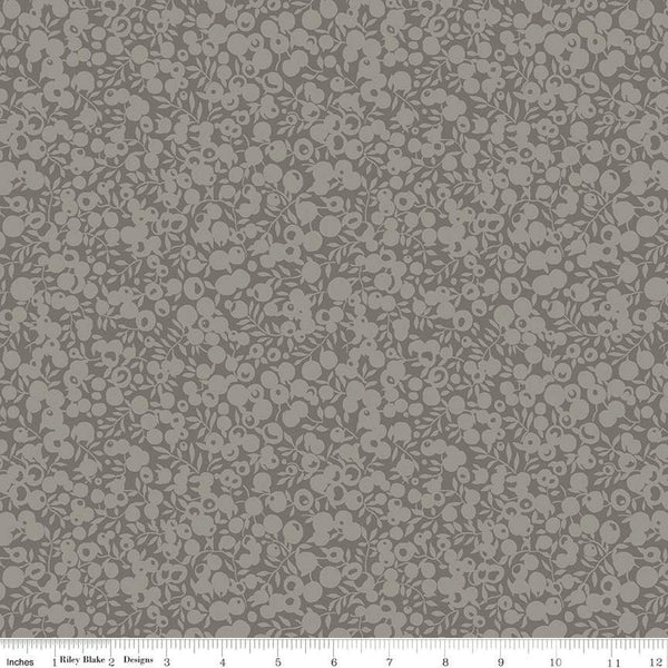 SALE The Wiltshire Shadow Collection 01666568A Pewter - Riley Blake - Tonal Leaf Leaves Berries  - Liberty Fabrics - Quilting Cotton Fabric