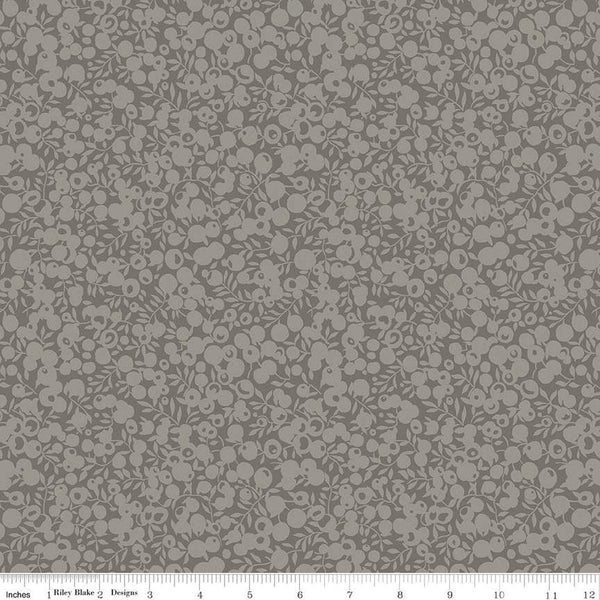 SALE The Wiltshire Shadow Collection 01666568A Pewter - Riley Blake - Tonal Leaf Leaves Berries  - Liberty Fabrics - Quilting Cotton Fabric