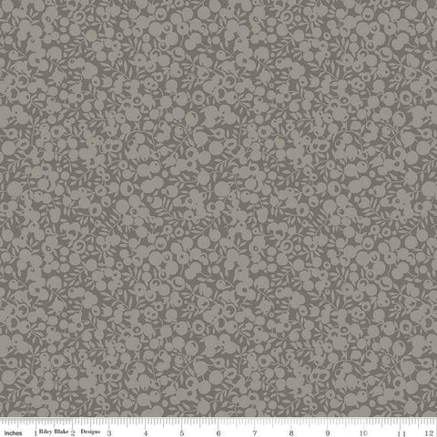 SALE The Wiltshire Shadow Collection 01666568A Pewter - Riley Blake - Tonal Leaf Leaves Berries  - Liberty Fabrics - Quilting Cotton Fabric