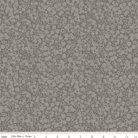 SALE The Wiltshire Shadow Collection 01666568A Pewter - Riley Blake - Tonal Leaf Leaves Berries  - Liberty Fabrics - Quilting Cotton Fabric
