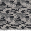 Fat Quarter End of Bolt - SALE Big Game Camo C12972 Gray - Riley Blake Designs - Camouflage - Quilting Cotton Fabric