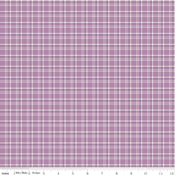 18" End of Bolt - Hello Spring Plaid C12964 Lavender - Riley Blake Designs - Quilting Cotton Fabric