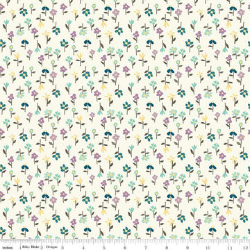 35" End of Bolt - SALE Hello Spring Floral C12965 Cream - Riley Blake Designs - Flowers - Quilting Cotton Fabric