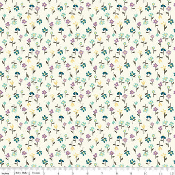 16" End of Bolt - SALE Hello Spring Floral C12965 Cream - Riley Blake Designs - Flowers - Quilting Cotton Fabric