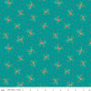 15" End of Bolt - SALE Gingham Cottage Scatter Floral C13013 Teal - Riley Blake Designs - Flower Flowers - Quilting Cotton Fabric