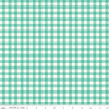 Gingham Cottage PRINTED Gingham C13014 Sea Glass - Riley Blake Designs - Sea Glass Cream Checks Check - Quilting Cotton Fabric