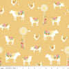 9" End of Bolt - SALE Sweet Acres Farm C13211 Cornsilk - Riley Blake - Animals Windmills Flowers Chicken-Wire - Quilting Cotton Fabric