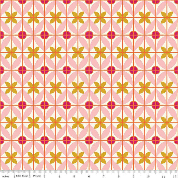 20" End of Bolt - CLEARANCE Eden Tile C12922 Cream by Riley Blake Designs - Geometric - Quilting Cotton Fabric