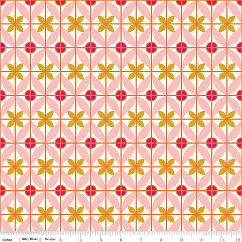 20" End of Bolt - CLEARANCE Eden Tile C12922 Cream by Riley Blake Designs - Geometric - Quilting Cotton Fabric