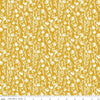 Fat Quarter End of Bolt - DEAL Eden Tonal C12924 Mustard by Riley Blake Designs - Floral Cream Flowers - Quilting Cotton Fabric