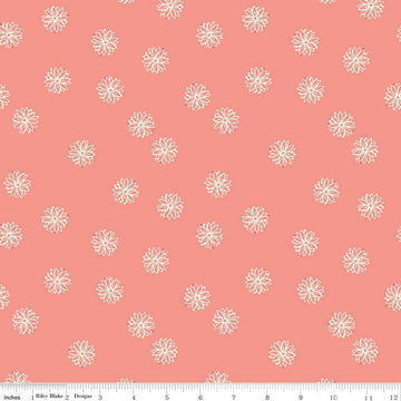 SALE 31" End of Bolt - Butterfly Blossom Floral C13274 Coral - Riley Blake Designs - Flowers Flower - Quilting Cotton Fabric
