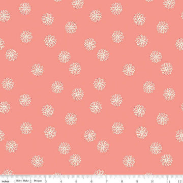 SALE 31" End of Bolt - Butterfly Blossom Floral C13274 Coral - Riley Blake Designs - Flowers Flower - Quilting Cotton Fabric
