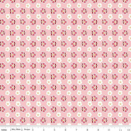 Fat Quarter End of Bolt - SALE Bee Vintage Mable C13082 Frosting - Riley Blake Designs - Floral Flowers - Lori Holt - Quilting Cotton Fabric