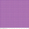 Fat Quarter End of Bolt - Strength in Lavender PRINTED Gingham C13225 Violet - Riley Blake - Cancer Awareness Checks  Quilting Cotton Fabric