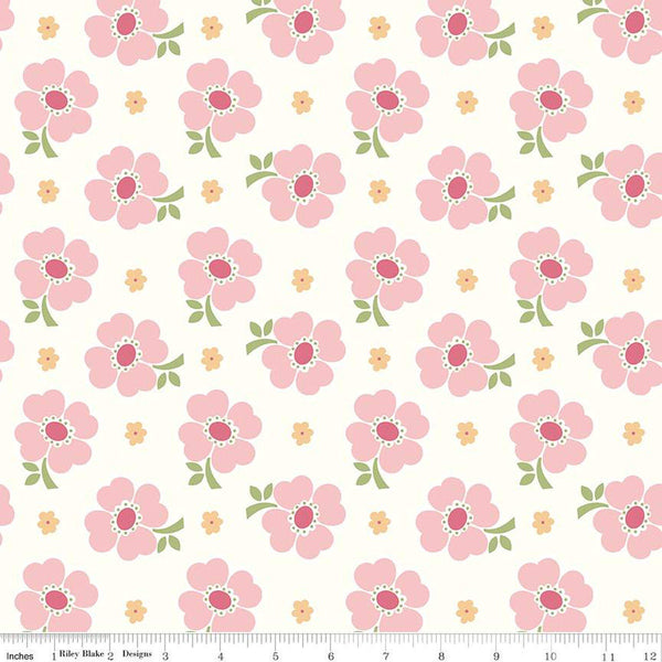 2 Yard 29" End of Bolt - SALE Bee Vintage WIDE BACK WB13092 Pink - Riley Blake - 107/108" Wide Floral Flowers - Quilting Cotton Fabric