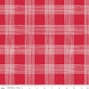 Fat Quarter End of Bolt - Land of the Brave Plaid C13143 Red - Riley Blake - Patriotic Independence Day Red/Cream - Quilting Cotton Fabric