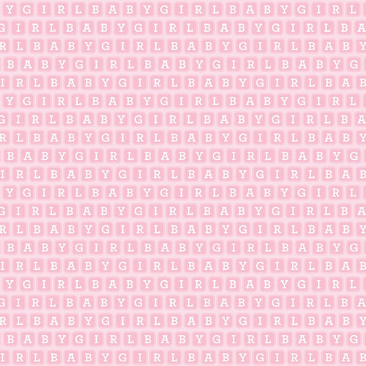 12" End of Bolt - FLANNEL Baby Girl Blocks F13334 Pink - Riley Blake Designs - Children's Words Text - FLANNEL Cotton Fabric