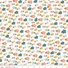 17" End of Bolt DEAL FLANNEL Make a Pretty Life Floral F13336 White - Riley Blake Designs - Flowers Blossoms Leaves - FLANNEL Cotton Fabric