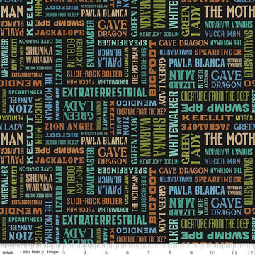 Legends of the National Parks Names C13282 Multi - Riley Blake Designs - Recreation Outdoors Text - Quilting Cotton Fabric