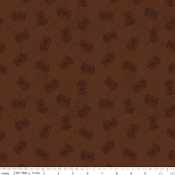 Legends of the National Parks Logo Toss C13283 Brown - Riley Blake Designs - Recreation Outdoors Tone-on-Tone - Quilting Cotton Fabric