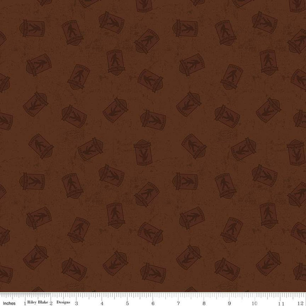 Legends of the National Parks Logo Toss C13283 Brown - Riley Blake Designs - Recreation Outdoors Tone-on-Tone - Quilting Cotton Fabric