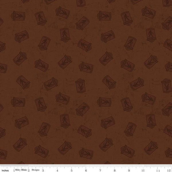 SALE Legends of the National Parks Logo Toss C13283 Brown - Riley Blake Designs - Recreation Outdoors Tone-on-Tone - Quilting Cotton Fabric