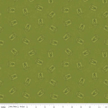 Legends of the National Parks Logo Toss C13283 Olive - Riley Blake Designs - Outdoors Recreation Tone-on-Tone - Quilting Cotton Fabric