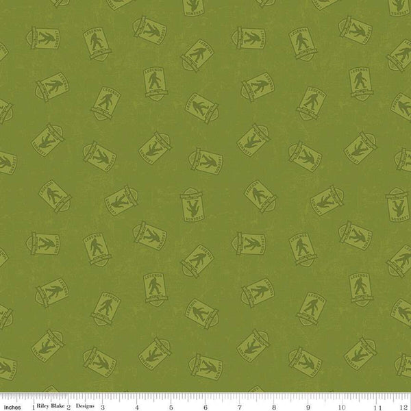 SALE Legends of the National Parks Logo Toss C13283 Olive - Riley Blake Designs - Outdoors Recreation Tone-on-Tone - Quilting Cotton Fabric