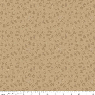 DEAL Legends of the National Parks Prints C13285 Sand - Riley Blake Designs - Outdoors Tone-on-Tone Footprints - Quilting Cotton Fabric