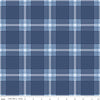 24" End of Bolt - SALE FLANNEL Snow Leopard Plaid F13191 Denim - Riley Blake Designs - Winter Geometric Blue - FLANNEL Cotton Fabric