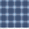 15" End of Bolt - DEAL FLANNEL Snow Leopard Plaid F13191 Denim - Riley Blake Designs - Winter Geometric Blue - FLANNEL Cotton Fabric