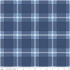15" End of Bolt - SALE FLANNEL Snow Leopard Plaid F13191 Denim - Riley Blake Designs - Winter Geometric Blue - FLANNEL Cotton Fabric