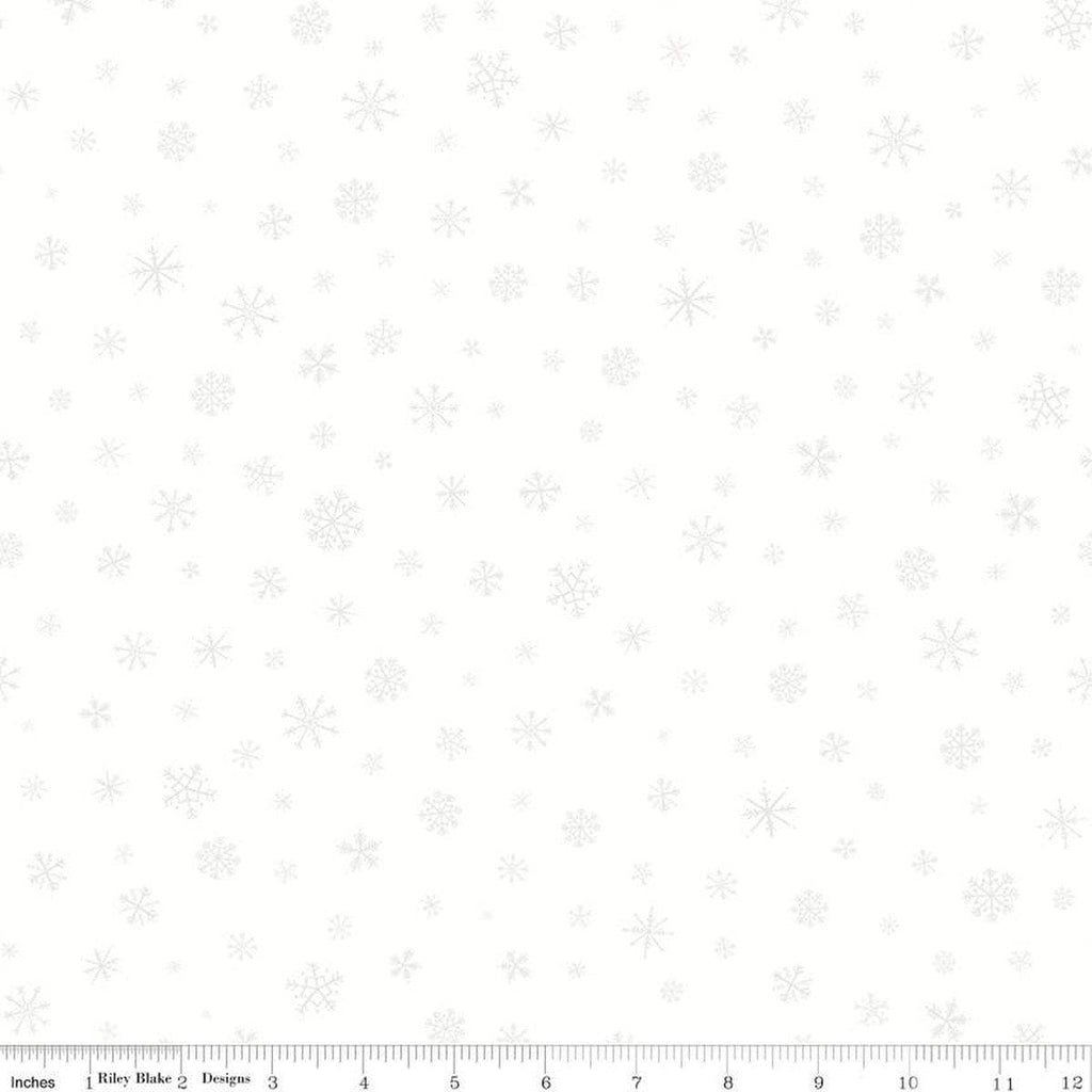 FLANNEL Snow Leopard Snowflakes  F13193 Cloud - Riley Blake Designs - Winter Tone-on-Tone Off-White - FLANNEL Cotton Fabric