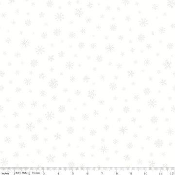 13" End of Bolt - DEAL FLANNEL Snow Leopard Snowflakes  F13193 Cloud - Riley Blake Designs - Winter Tone-on-Tone - FLANNEL Cotton Fabric