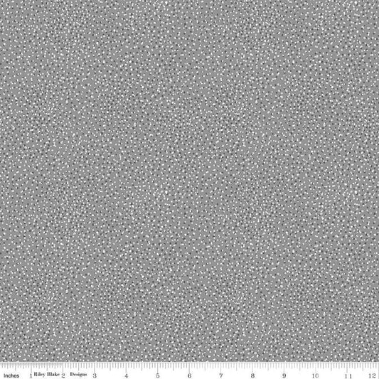 SALE FLANNEL Snow Leopard Flurry F13194 Gray - Riley Blake Designs - Winter Small Specks - FLANNEL Cotton Fabric