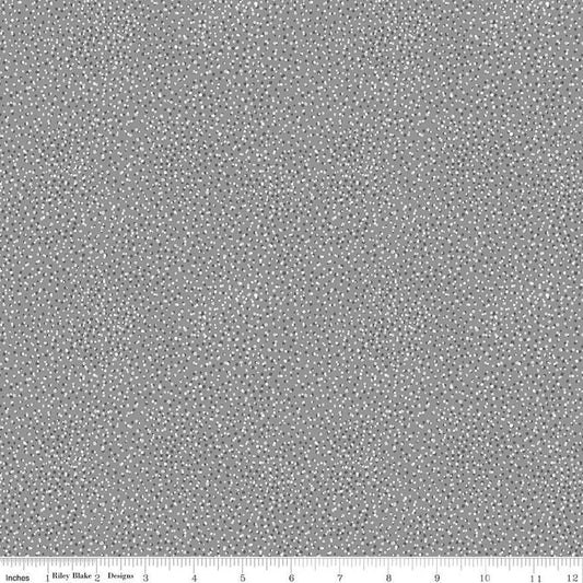 25" End of Bolt - SALE FLANNEL Snow Leopard Flurry F13194 Gray - Riley Blake Designs - Winter Small Specks - FLANNEL Cotton Fabric