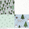 CLEARANCE 18" End of Bolt - FLANNEL Snow Leopard Cheater Print F13195 Multi - Riley Blake  - Winter 6" Multi-Colored Squares -FLANNEL Cotton