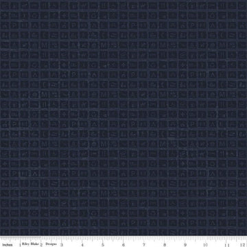 SALE National Parks Signs Navy Blue Tone-on-Tone Fabric C13294 - Riley Blake Quilting Cotton Fabric