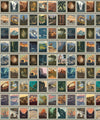 SALE National Parks Postcards CD13291 Gray - Riley Blake Designs - DIGITALLY PRINTED Postcard Posters - Quilting Cotton Fabric