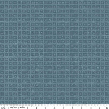SALE National Parks Signs C13294 Blue - Riley Blake Designs - Outdoors Tone-on-Tone Signs Icons - Quilting Cotton Fabric